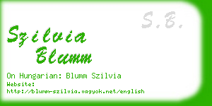 szilvia blumm business card